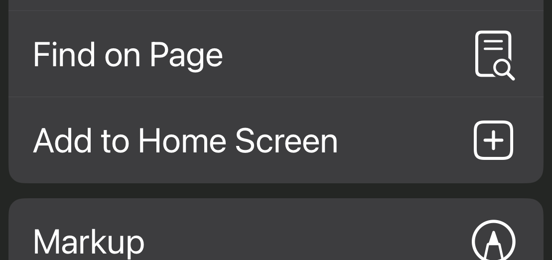 Select Add to Home Screen from the menu